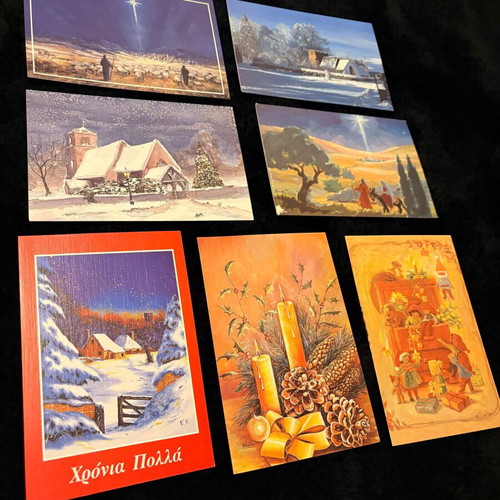 Set of 7 Vintage Christmas Cards like new