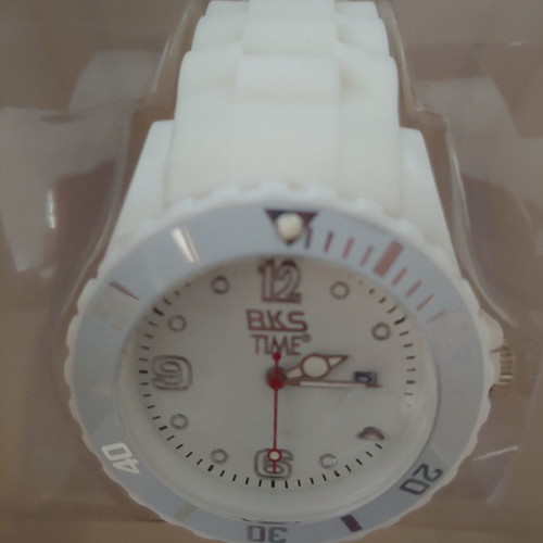 BKS TIME wristwatch white new unisex