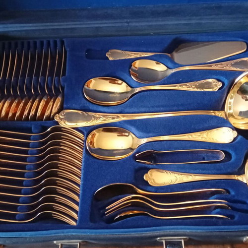 Gold-plated 24K Solingen cutlery set 71 pieces new