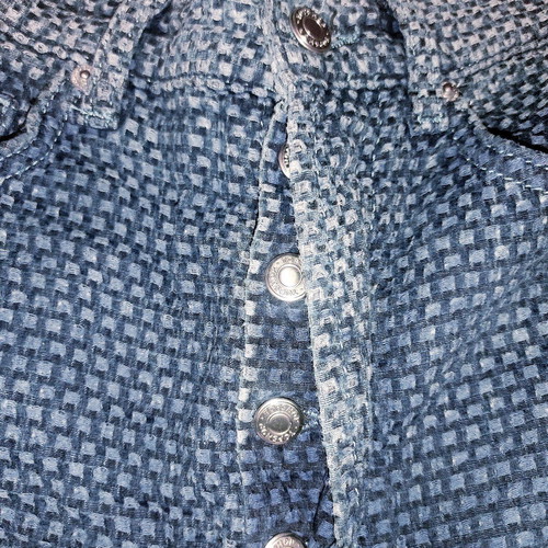 Topshop Kort Basket Weave Straight Leg Jeans like new, blue