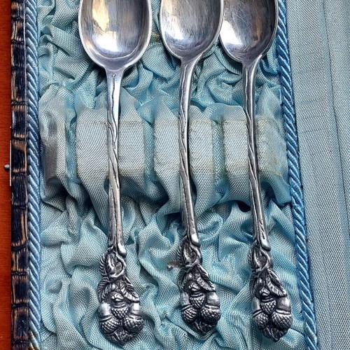 Handmade silver 800 spoons vintage set of 3 in good condition