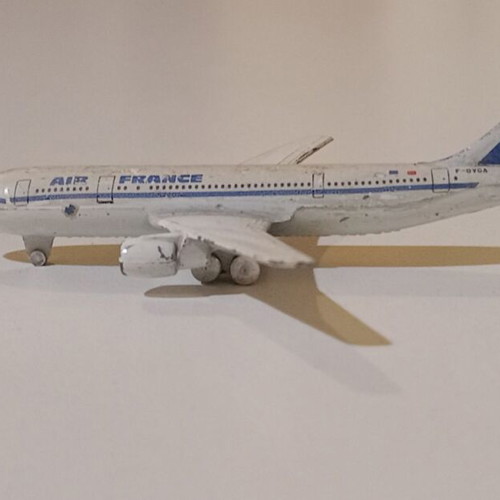 Vintage metal Airbus A300B model airplane Air France used