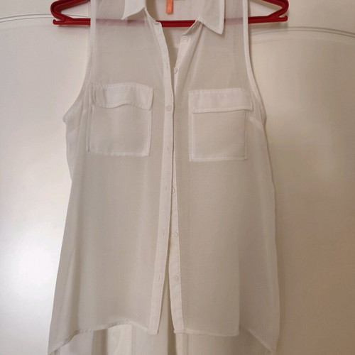 Bershka shirt transparent and airy like new, white, size S
