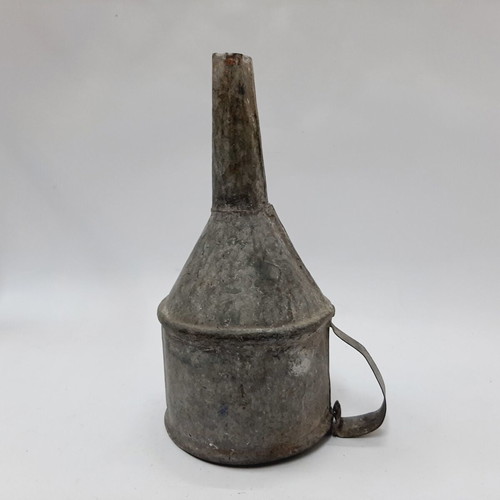 Vintage galvanized metal funnel 50s, Eastern Europe