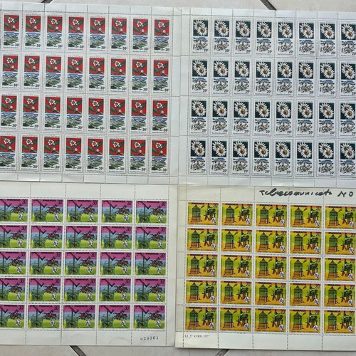 Republic of Rwanda Mint Never Hinged Stamp Sheets 1972-1977, 14 Sheets