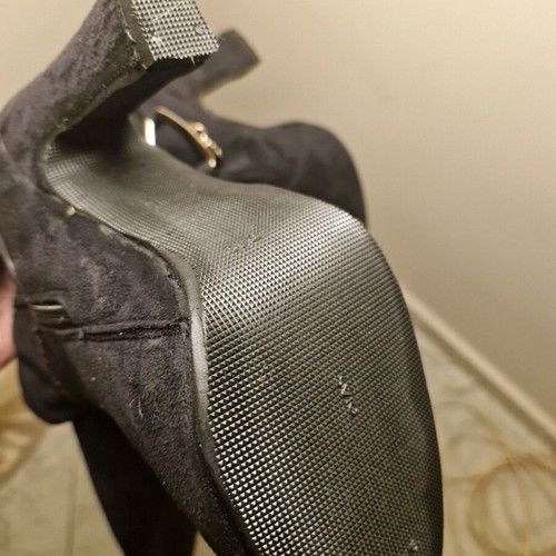 Laura Biagiotti boots used, black suede with rhinestones, size 37
