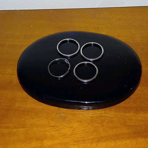 Glass base blue like new for jewelry organization