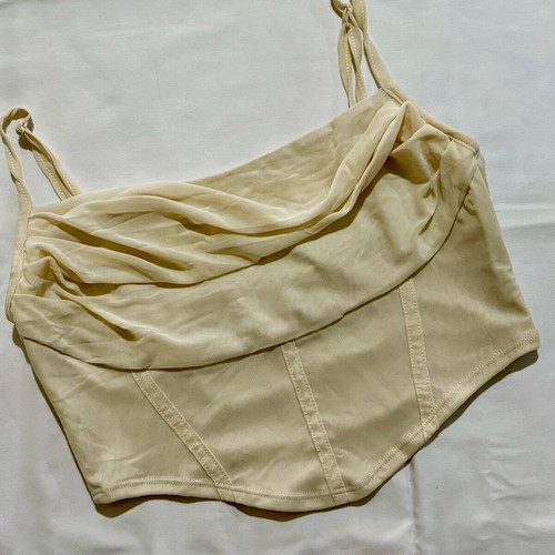 Cream top size S like new, elastic with straps