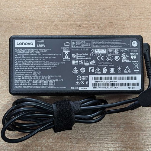 Original Lenovo chargers used, 45W, 65W, 90W, 135W, 230W