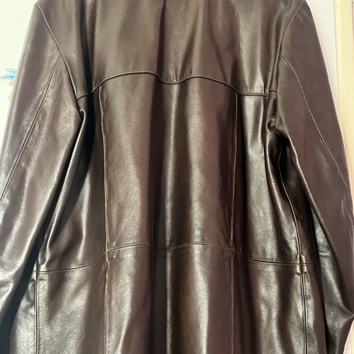 Unisex Boxy Oversized Jacket New, Brown Vera Pelle Leatherette