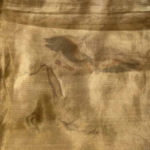 Silk table linen with eagle embroidery vintage