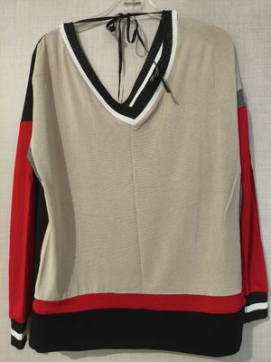 Forel women's knit sweater colorblock size M new