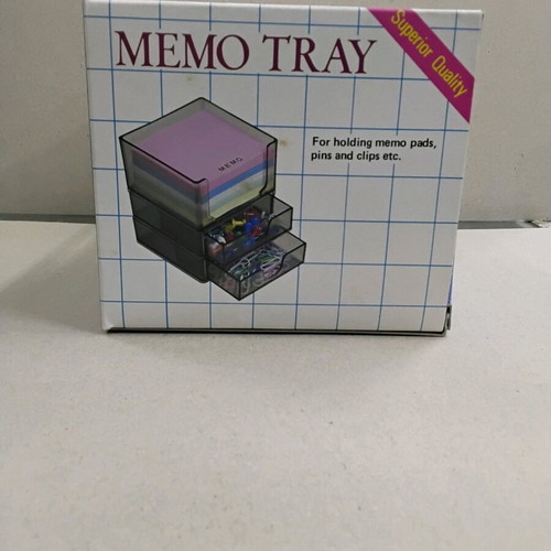 Acrylic memo cube holder with 2 drawers new