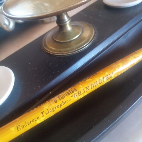 Vintage desk set used with inkwell stand and collectible pencil
