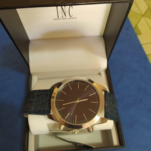INC watch unused with box and certificate, men's black