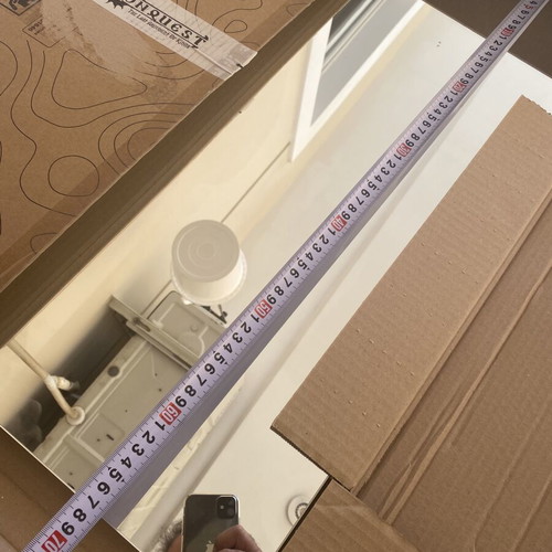 Praktiker bathroom mirror 68×52 cm with LED light, new