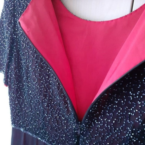 Vintage maxi evening dress with embroidered bust, C&A