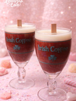 Χειροποίητα αρωματικά κεριά σε ποτήρι Irish Coffee, σετ 2 τεμαχίων