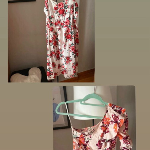 Dress and off-shoulder top set used, Stradivarius, white