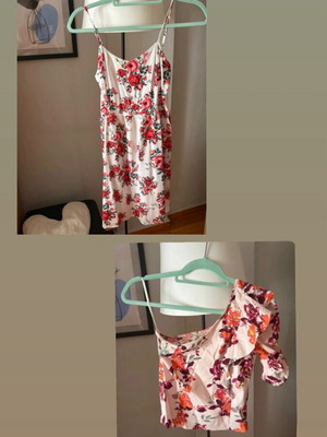 Dress and off-shoulder top set used, Stradivarius, white