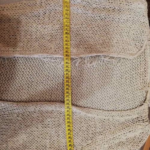 Beige perforated knitted cardigan used, size S/M, short sleeves