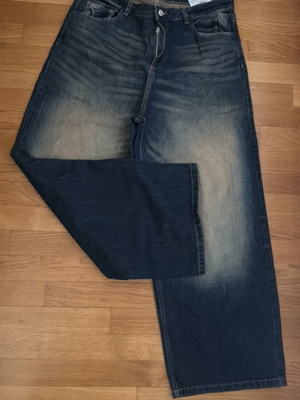 Denim ψηλομέσο Bershka σαν καινούργιο, μπλε, μέγεθος XL