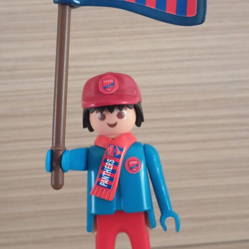 Playmobil Panionios Fan Figure like new with flag and scarf
