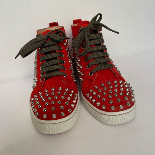 Christian Louboutin suede sneakers used, size 37.5, orange