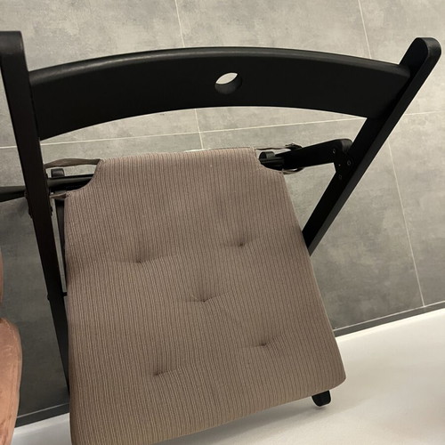 Folding chairs, set of 2 with 4 cushions