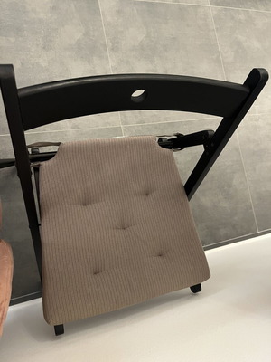 Folding chairs, set of 2 with 4 cushions