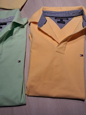 Tommy Hilfiger men's polo shirts set of 2, medium, green and yellow