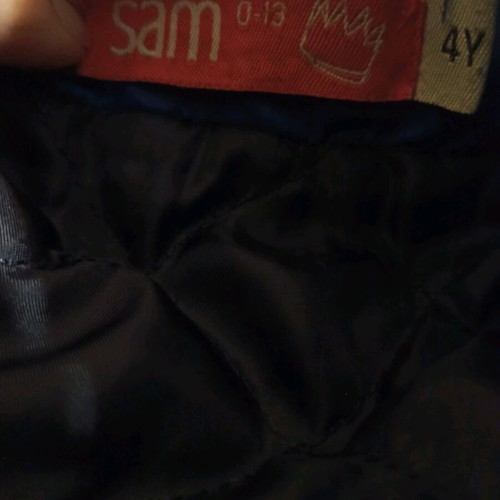 Children's jacket 4 years like new, black-blue with hood