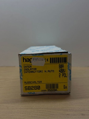 HAGER 2P 80A 400V Rail Switch set of 4 like new