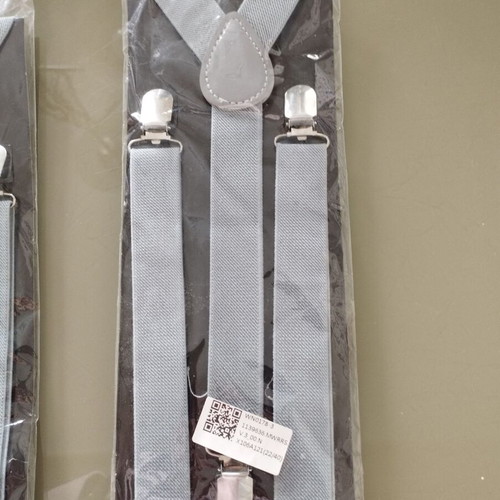 Children's bow ties and suspenders new, gray, set of two