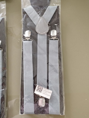 Children's bow ties and suspenders new, gray, set of two