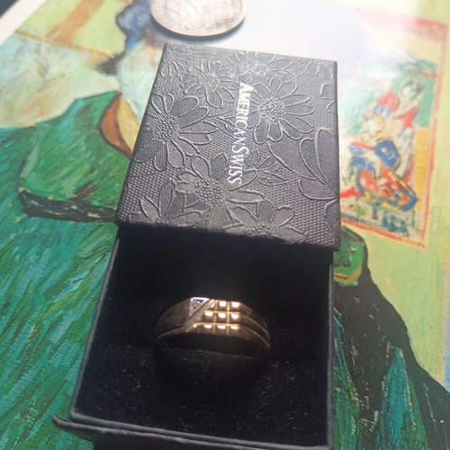 Sterling Silver 925 & 9CT Gold Ring American Swiss new