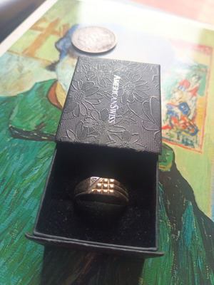 Sterling Silver 925 & 9CT Gold Ring American Swiss new