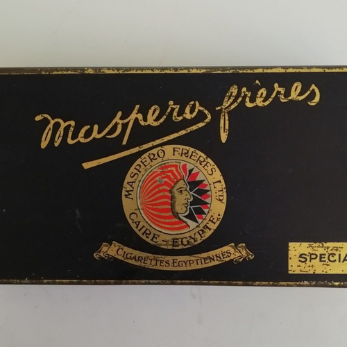 Maspero Freres metal cigarette box used vintage