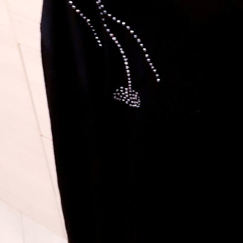 Zara cocktail blouse Large, black long sleeve with rhinestones, new