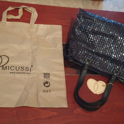 Micussil shopper bag new, blue shoulder synthetic leather
