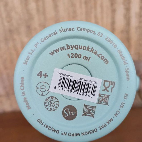 Quokka Stainless Steel Thermal Mug BPA Free 1200ml Turquoise New with Straw and Handle