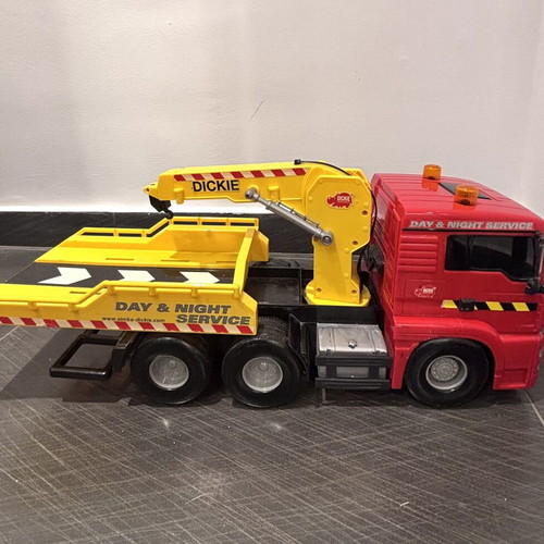 Dickie toy truck day and night service with crane, 55 cm