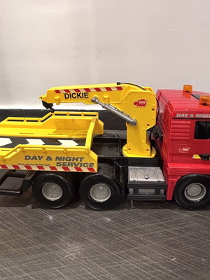 Dickie toy truck day and night service with crane, 55 cm