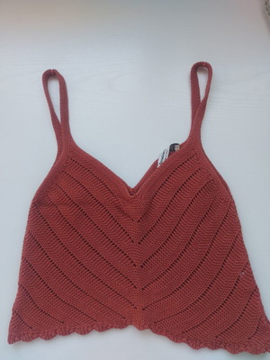 Stradivarius cotton top like new, orange, size S