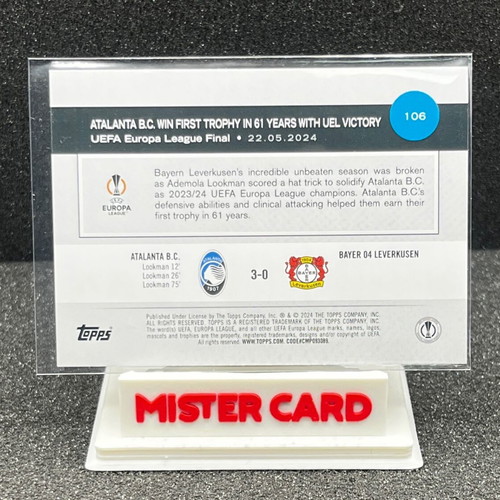2024-25 Topps UCC Flagship Atalanta Title Winners Team Border Logo SSP #106 like new