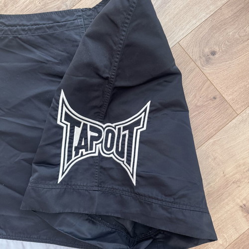 Tapout Swim Shorts XL used, black MMA UFC box shorts made in USA