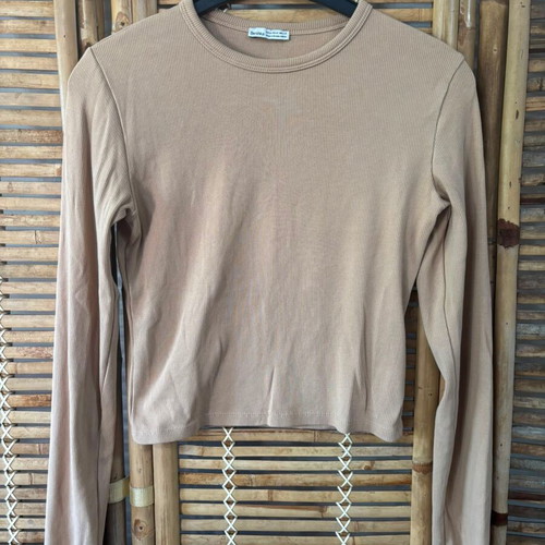 Bershka Rib Top Beige size M like new