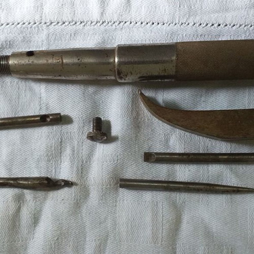 Prokovgaltis "EDU" hammer used, steel 320g with case and 5 screwdriver bits
