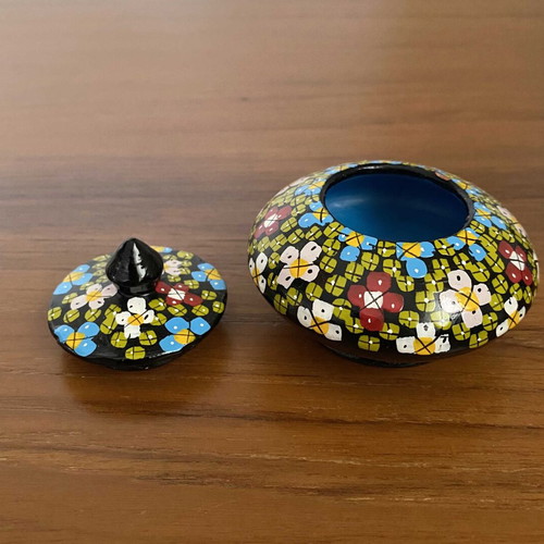 Set of 4 handmade decorative mosaic jars like new