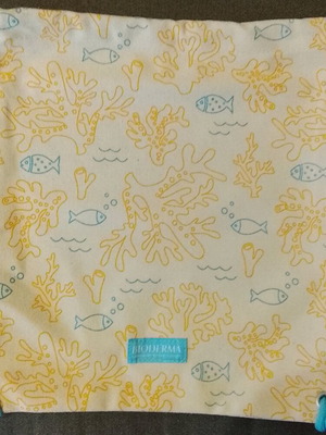 Bioderma beach backpack new, cotton, yellow and turquoise
